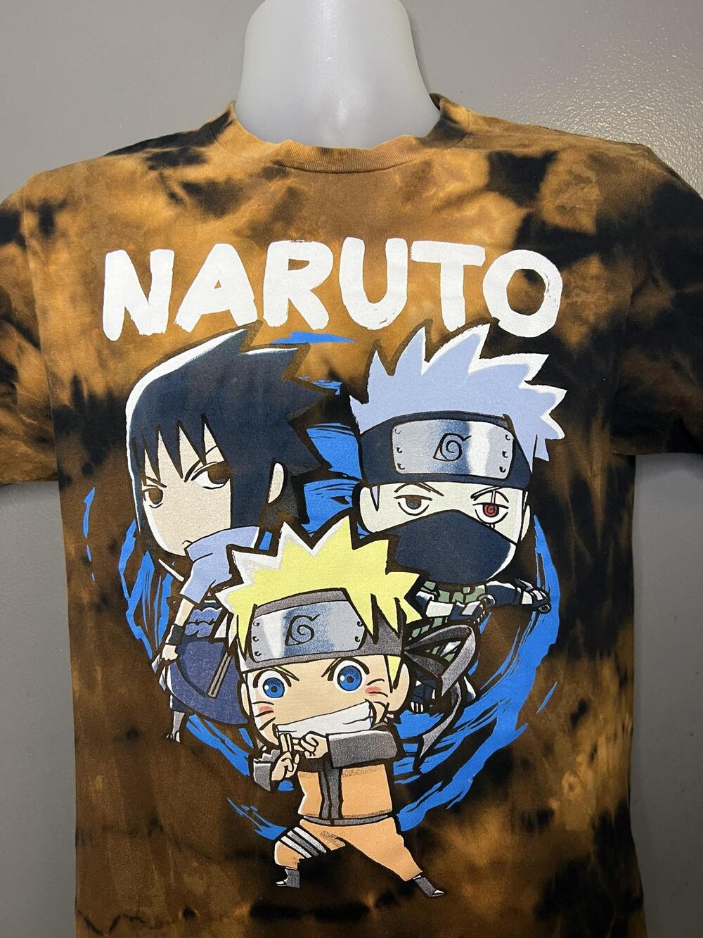 Ripple Junction Naruto Shirt Mens Small Brown Bleach Tie Dye Chibi Graphic Tee